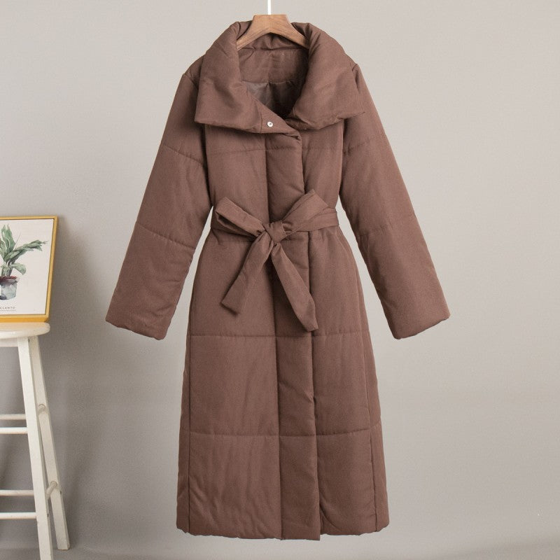 Long High-Collar Insulated Coat