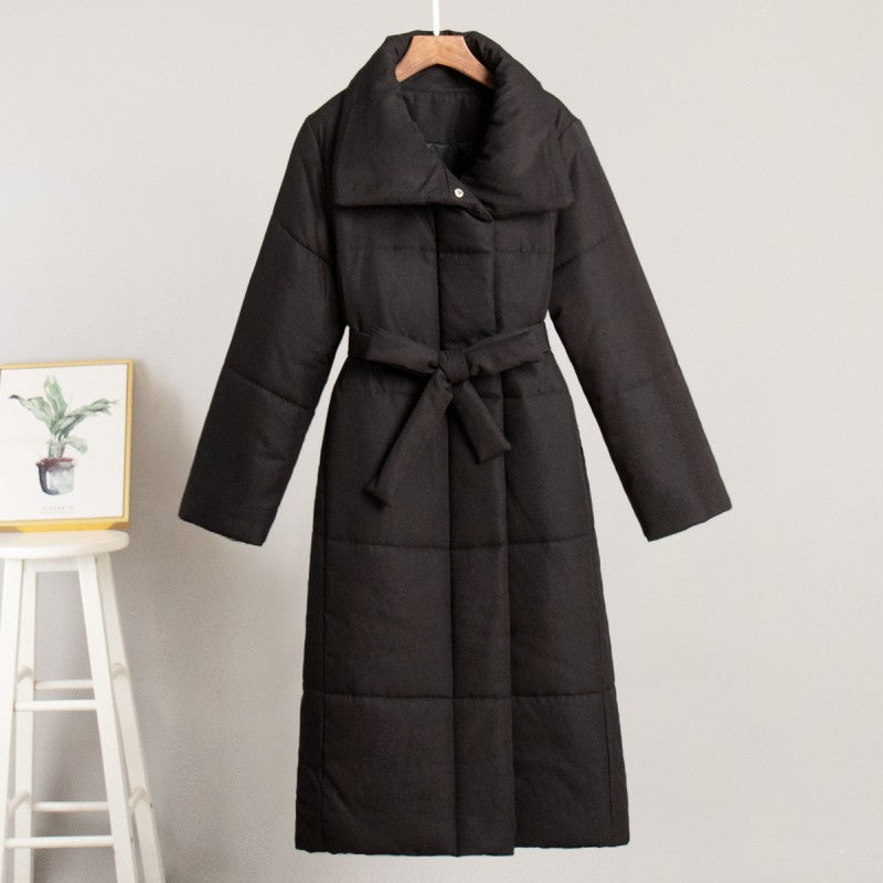 Long High-Collar Insulated Coat