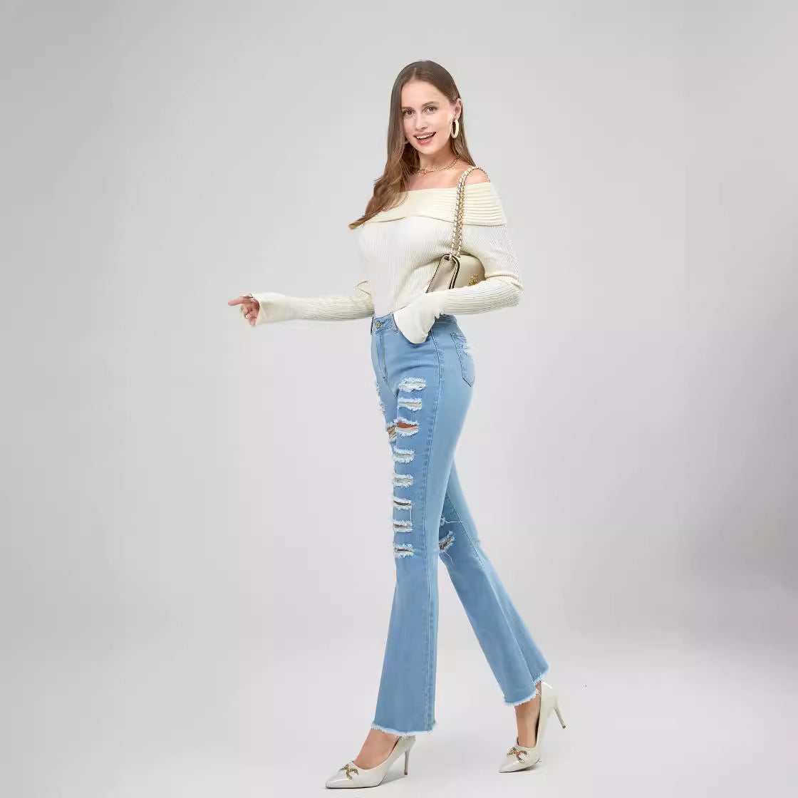 High-Street Distressed Flares