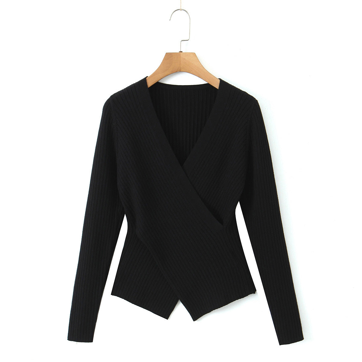 V-Neck Cross Sheep Wool Sweater