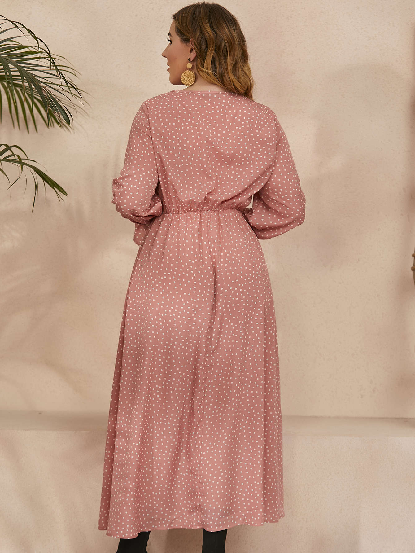 Classic Polka-Dot Chiffon Dress