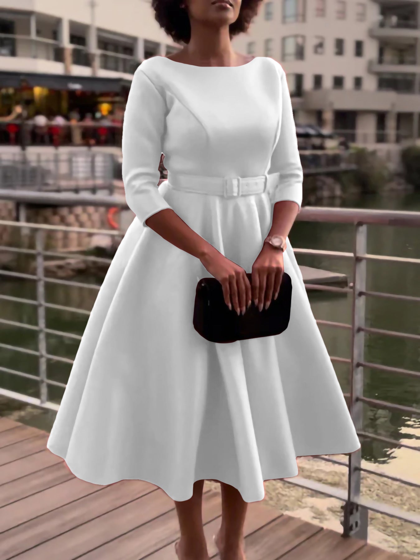 Graceful Banquet Midi Dress