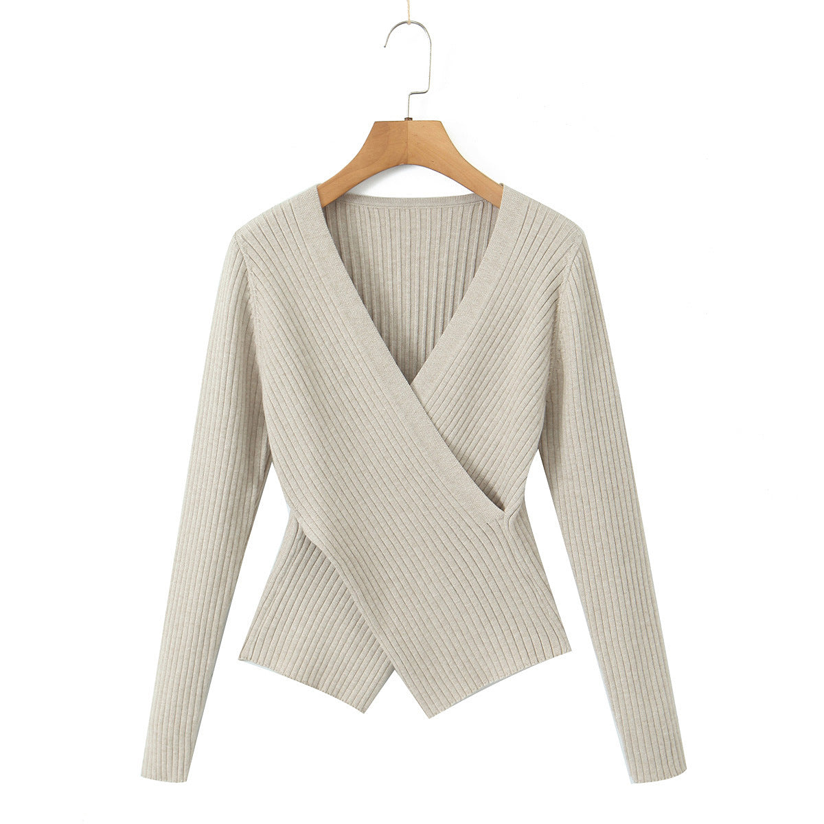 V-Neck Cross Sheep Wool Sweater