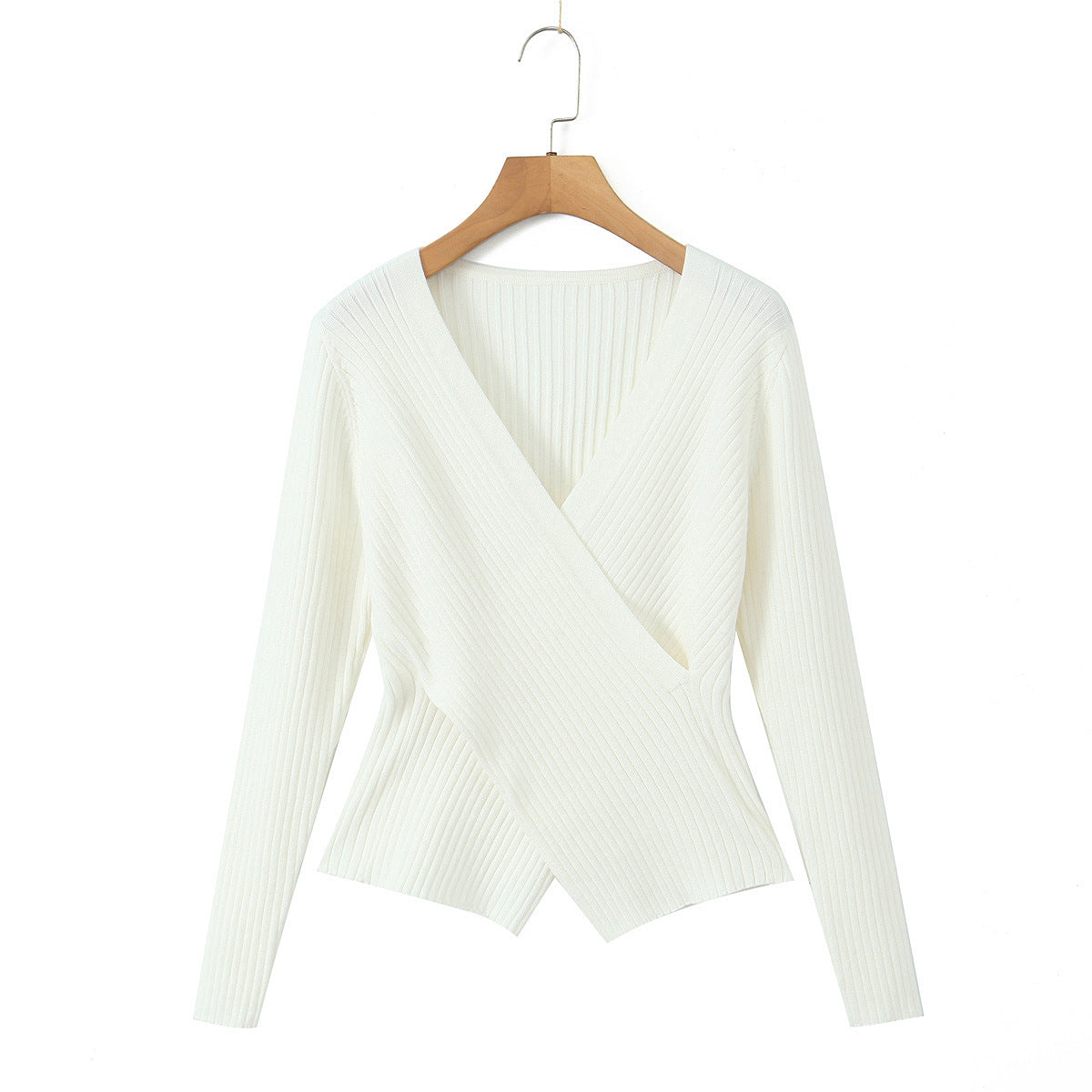 V-Neck Cross Sheep Wool Sweater