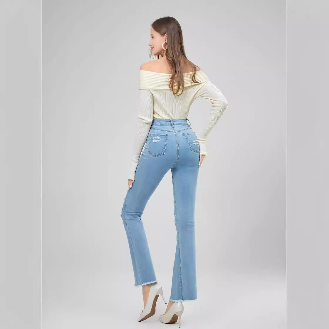 High-Street Distressed Flares