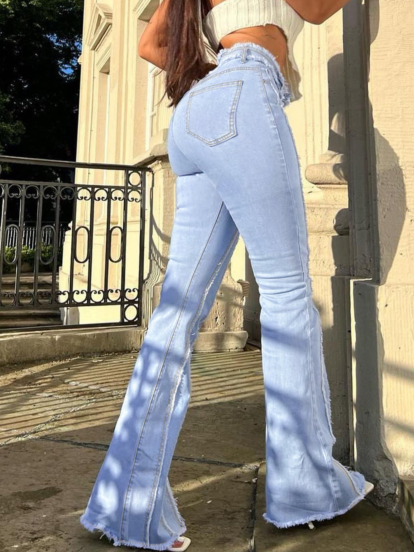 Furry-Hem Luxe Flares