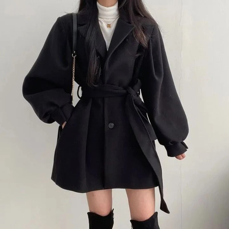 Hepburn Wool Lace-Up Trench