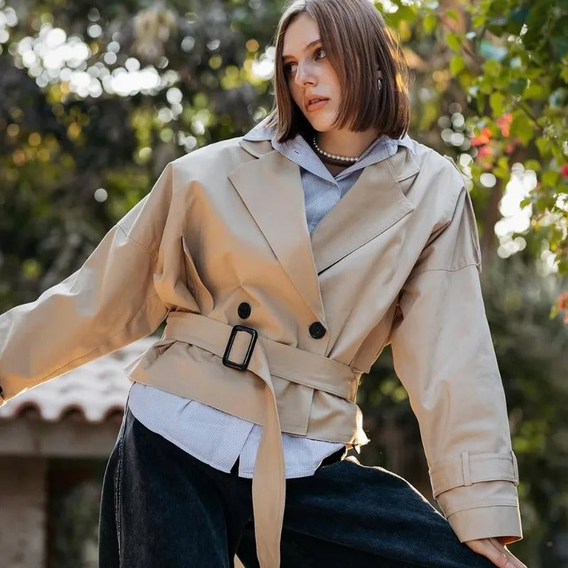 Streetwear Belted Wrap Coat
