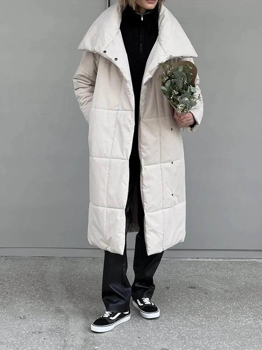 Long High-Collar Insulated Coat