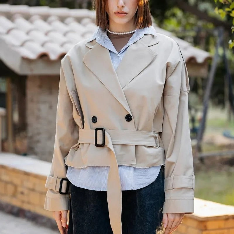 Streetwear Belted Wrap Coat