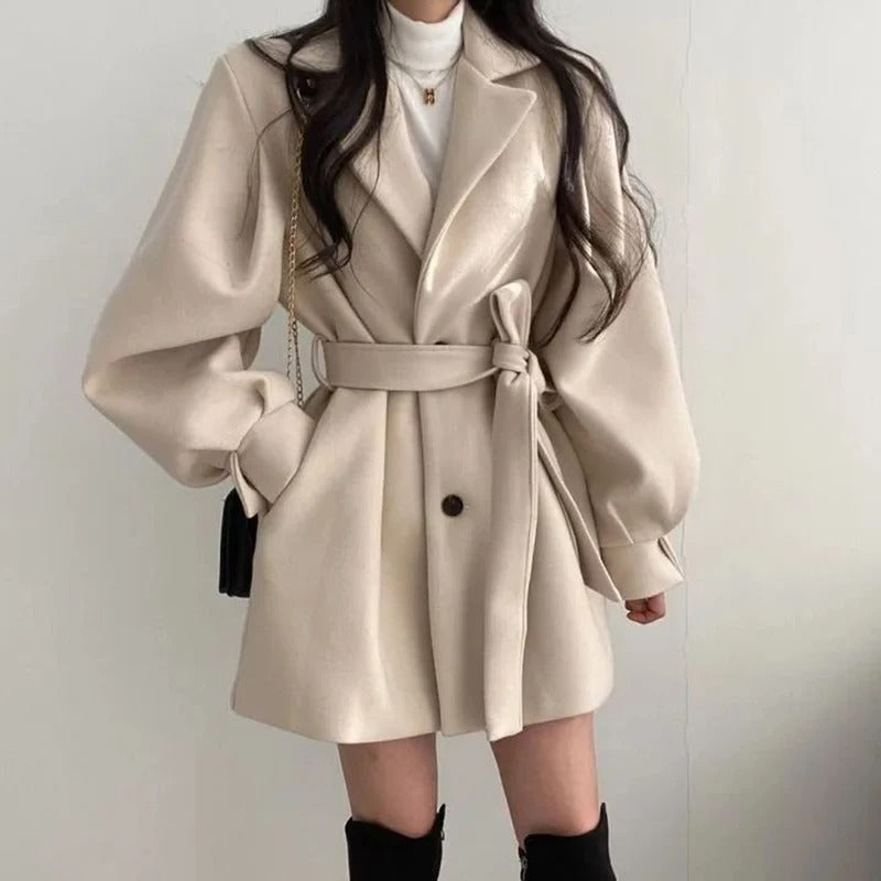 Hepburn Wool Lace-Up Trench