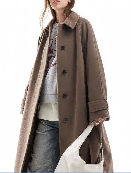 Woolen Lapel Overcoat