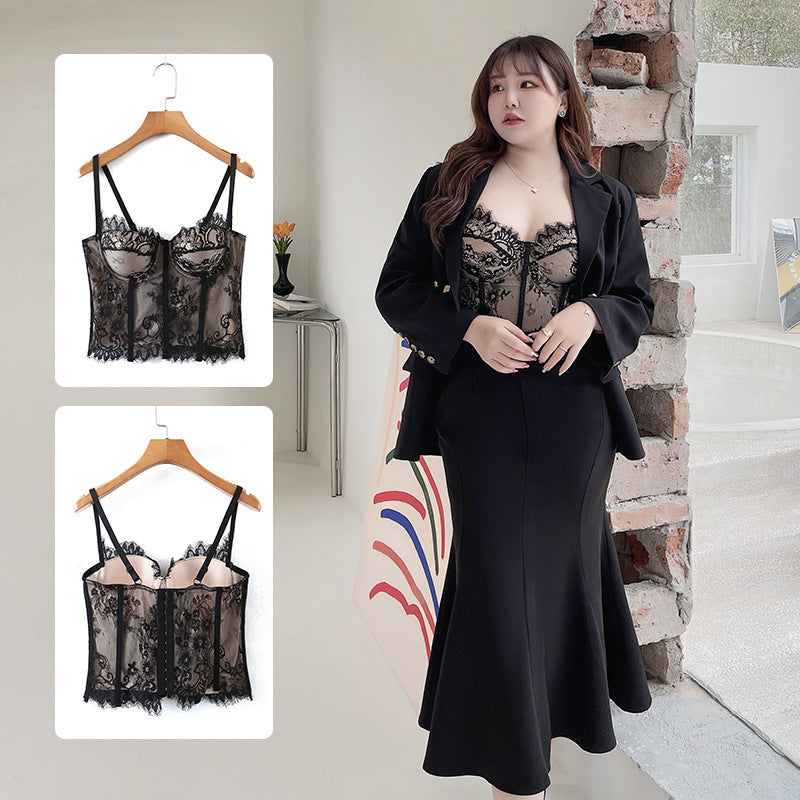 Lace Royal Fishbone Bralette