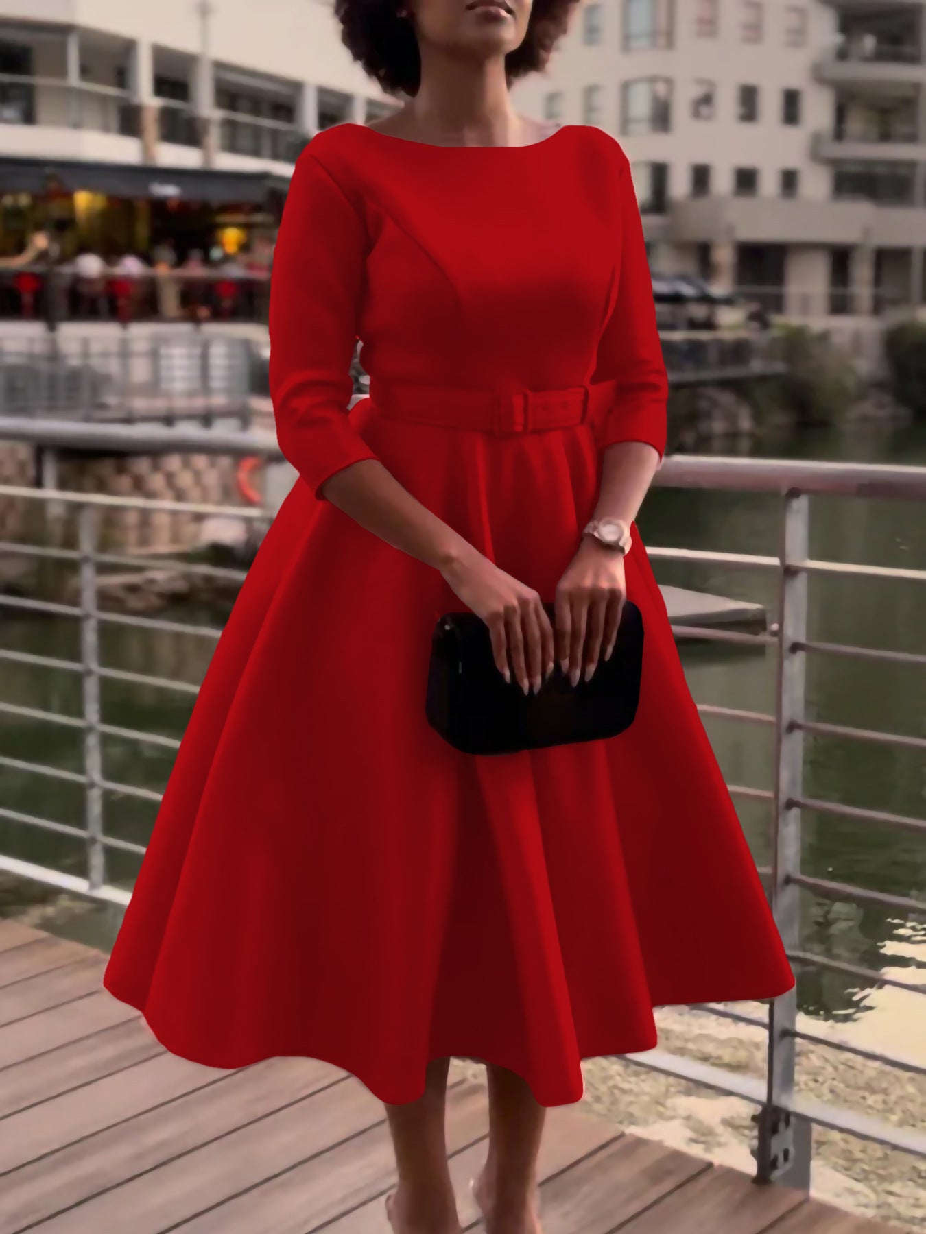 Graceful Banquet Midi Dress