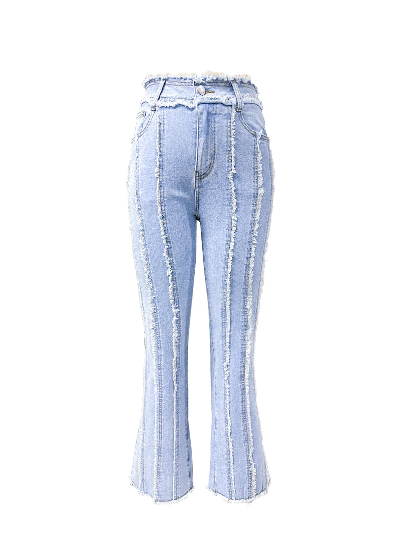 Furry-Hem Luxe Flares