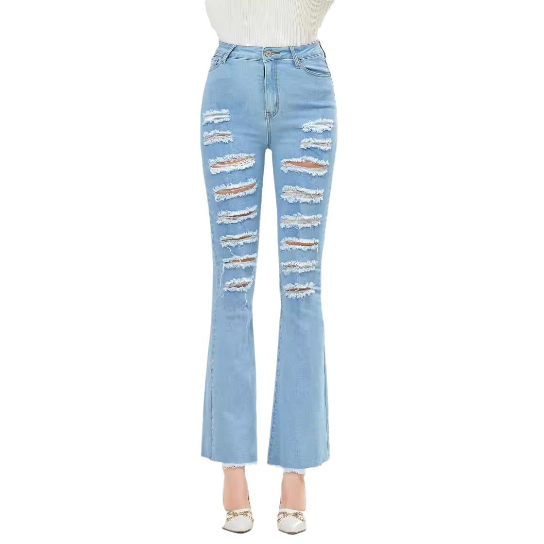 High-Street Distressed Flares
