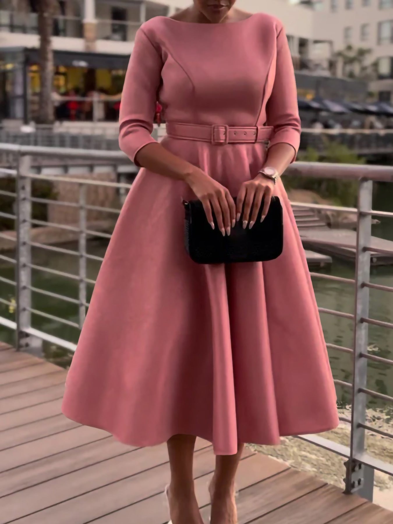 Graceful Banquet Midi Dress