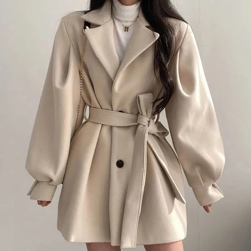 Hepburn Wool Lace-Up Trench