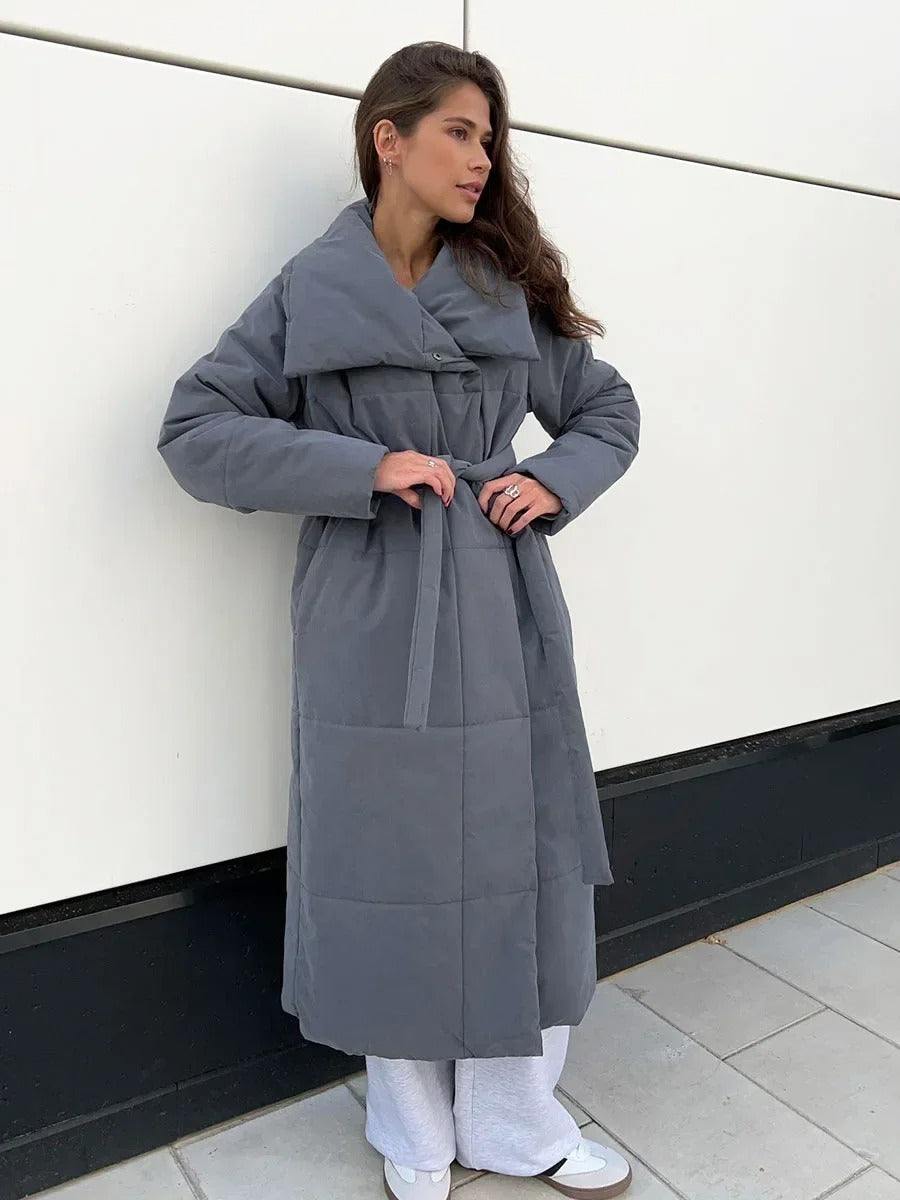 Long High-Collar Insulated Coat