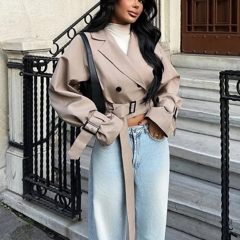 Streetwear Belted Wrap Coat