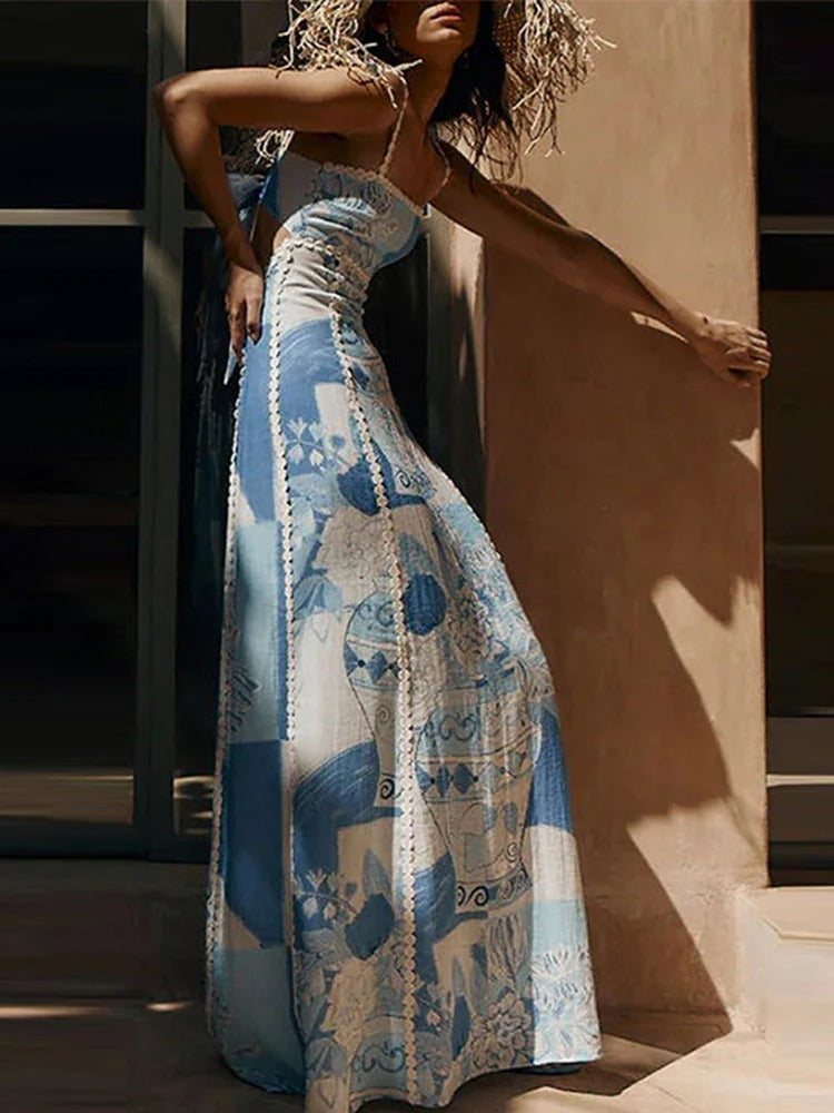 Coastal Bloom Printed Maxi